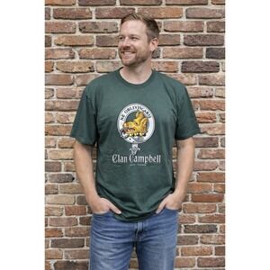 Campbell Clan Crest Tartan Scottish T-Shirt Green 2007 Size XL